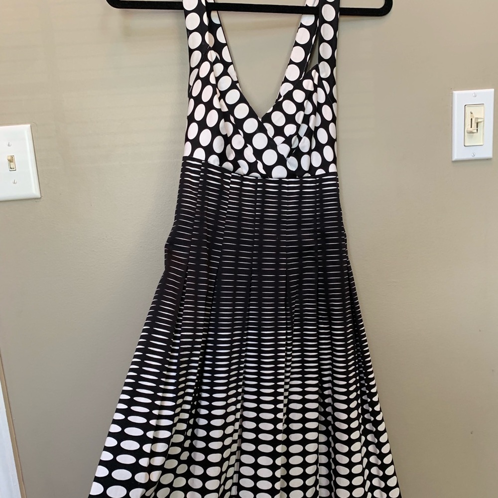 Fit & Flair Polka dot Black and White dress